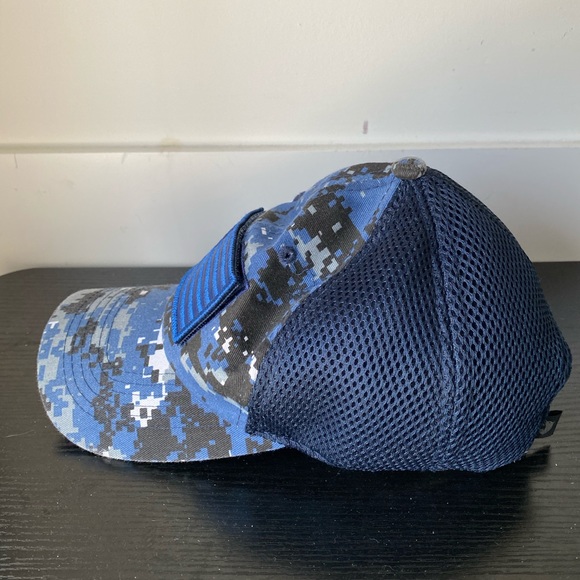 Military US Army/Navy Blue Cap USA Flag Patch Hat - Picture 4 of 7